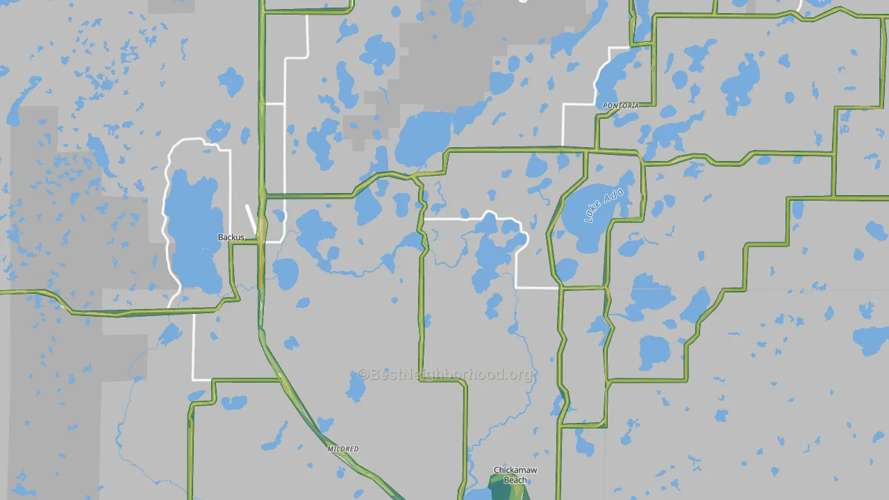 Cass County, MN Map of Noise Levels in Cass County