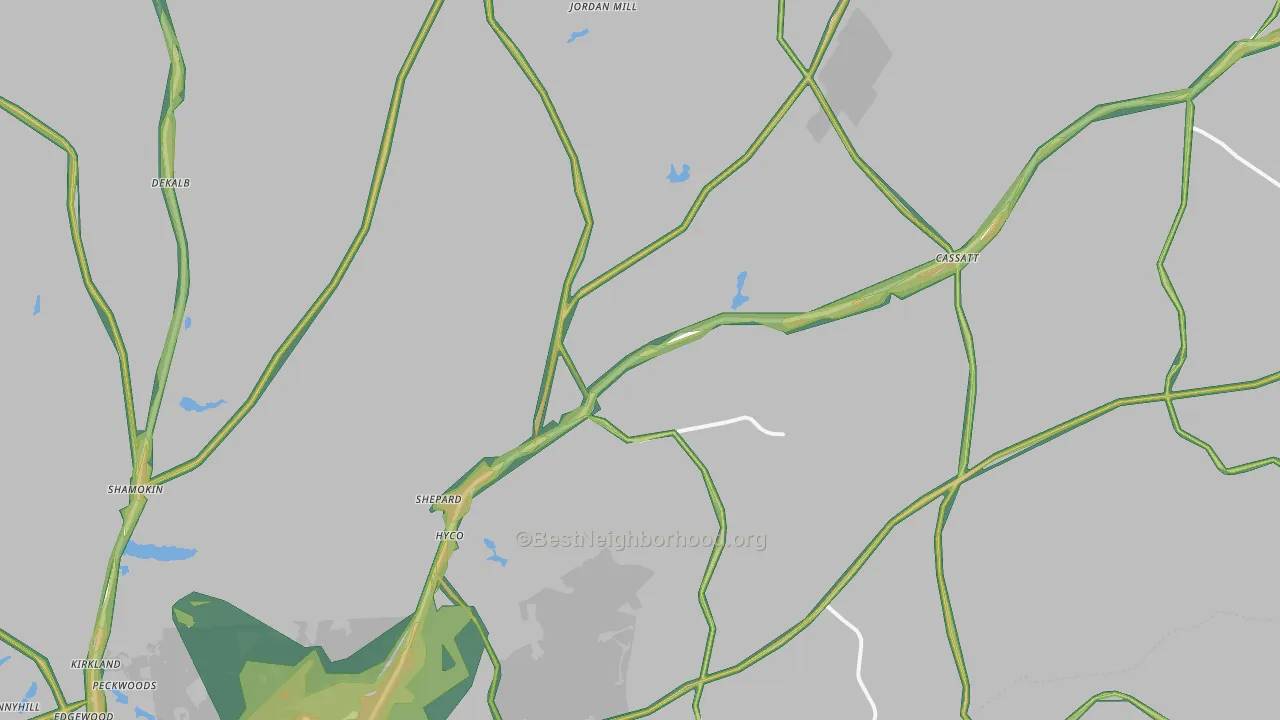 Cassatt, SC Map of Noise Levels in Cassatt