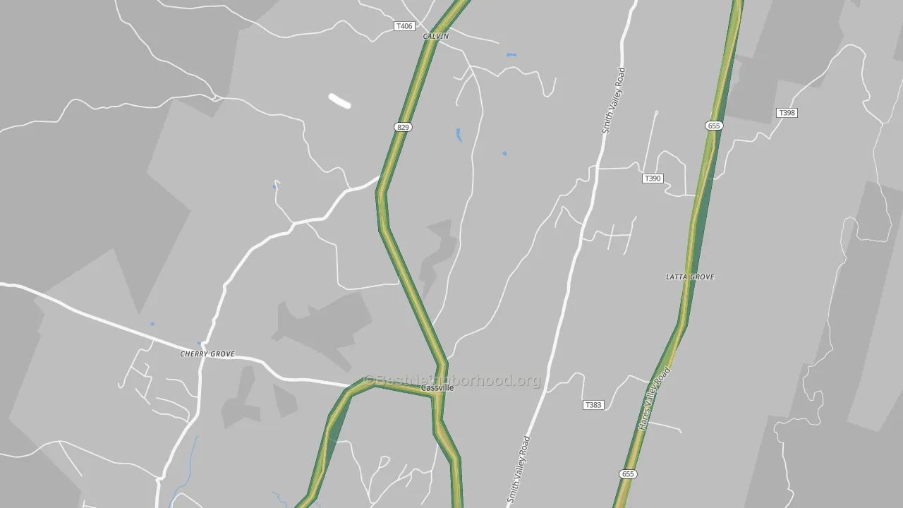 Cassville, PA Map of Noise Levels in Cassville