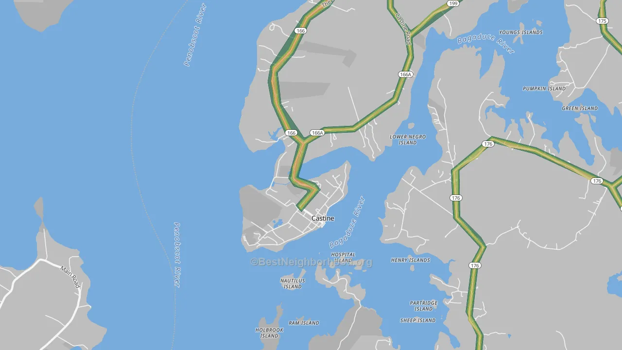 Castine, ME Map of Noise Levels in Castine
