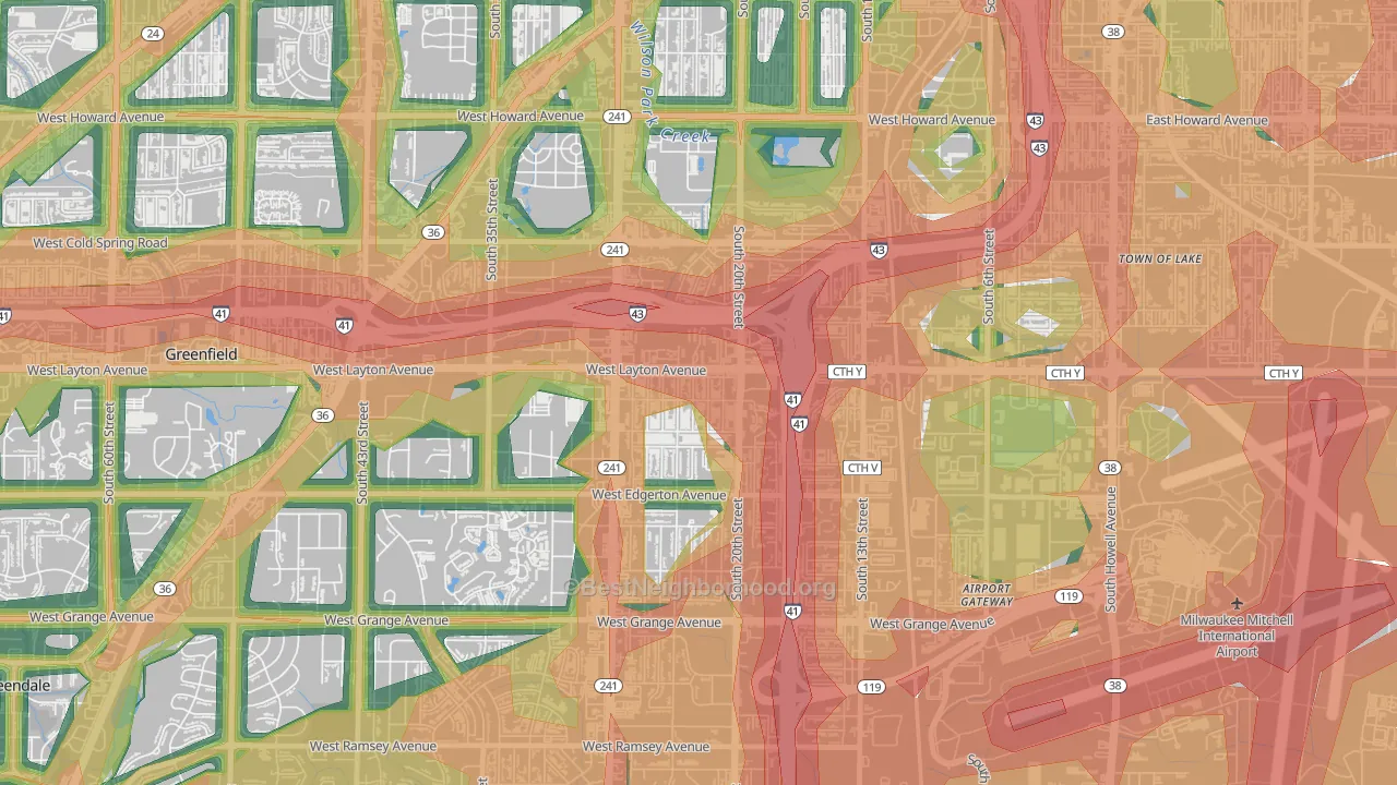 Castle Manor, Milwaukee, WI Map of Noise Levels in Castle Manor