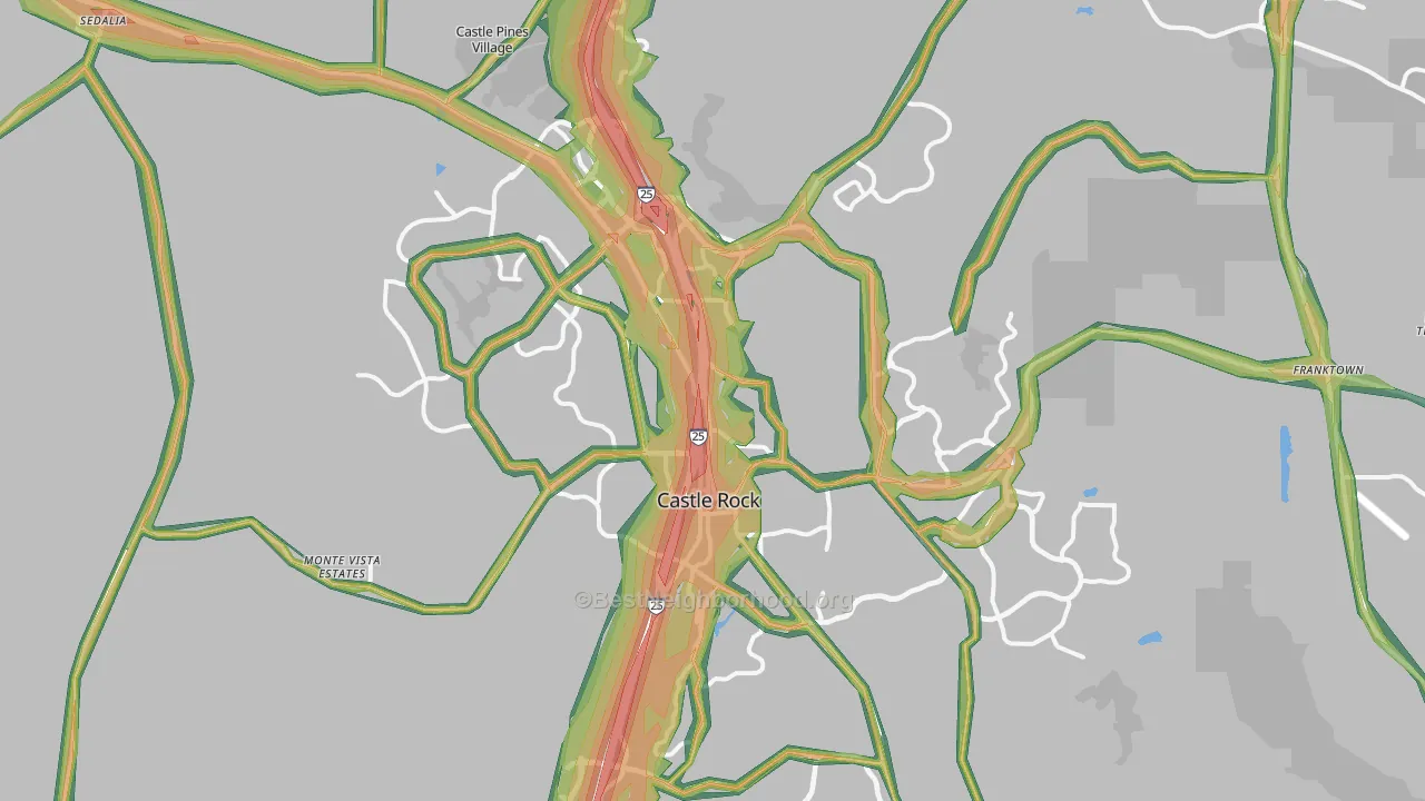 Castle Rock, CO Map of Noise Levels in Castle Rock
