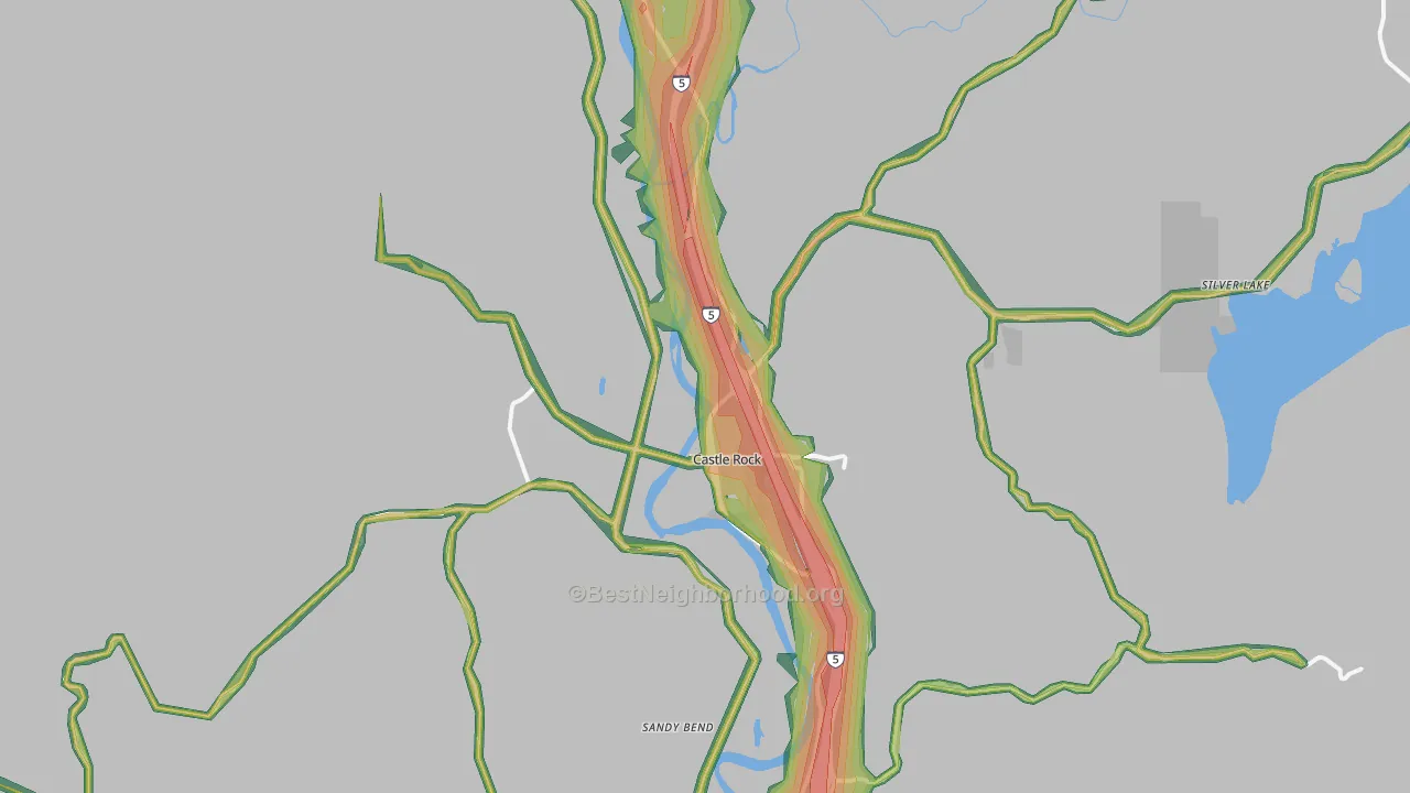 Castle Rock, WA Map of Noise Levels in Castle Rock