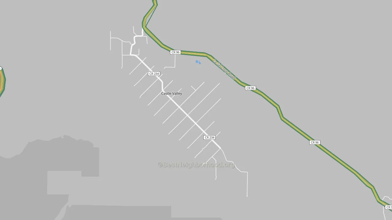 Castle Valley, UT Map of Noise Levels in Castle Valley