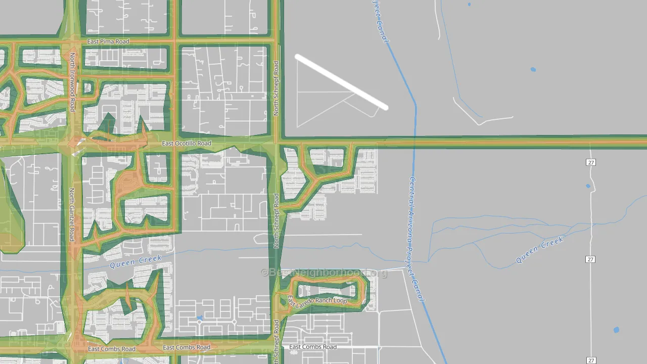 Castlegate, San Tan Valley, AZ Map of Noise Levels in Castlegate