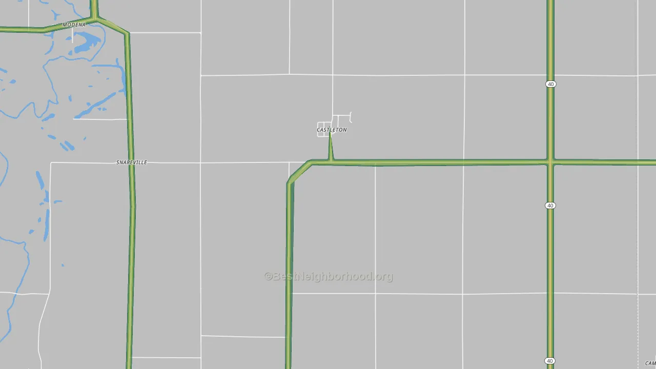 Castleton, IL Map of Noise Levels in Castleton