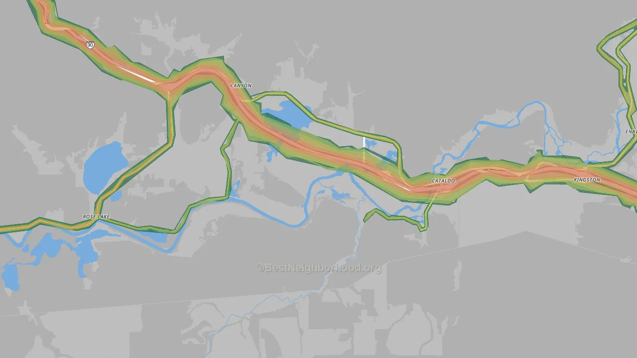 Cataldo, ID Map of Noise Levels in Cataldo