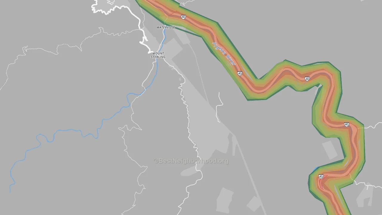 Cataloochee, NC Map of Noise Levels in Cataloochee