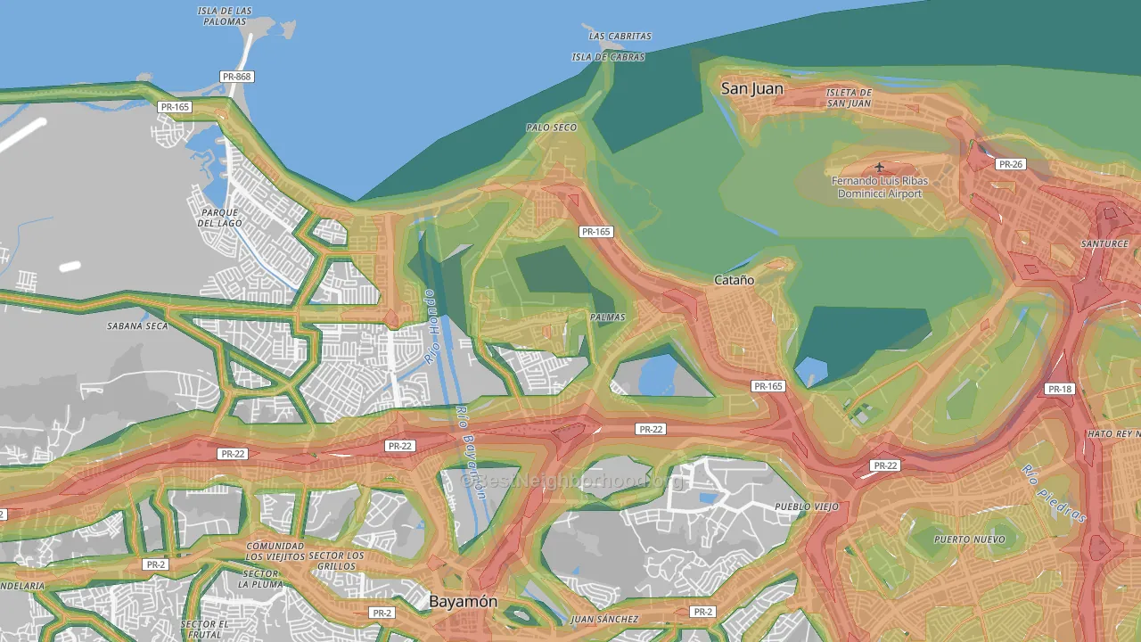 Catano Municipio, PR Map of Noise Levels in Catano Municipio