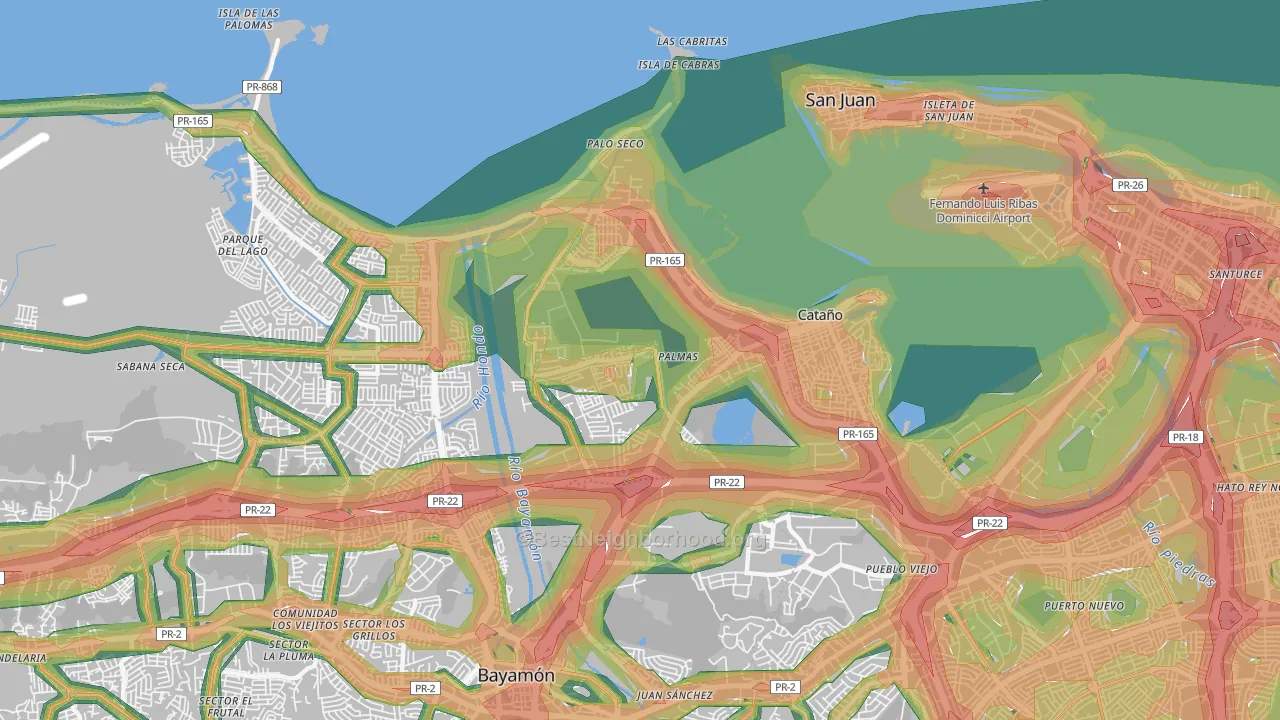 Catano, PR Map of Noise Levels in Catano