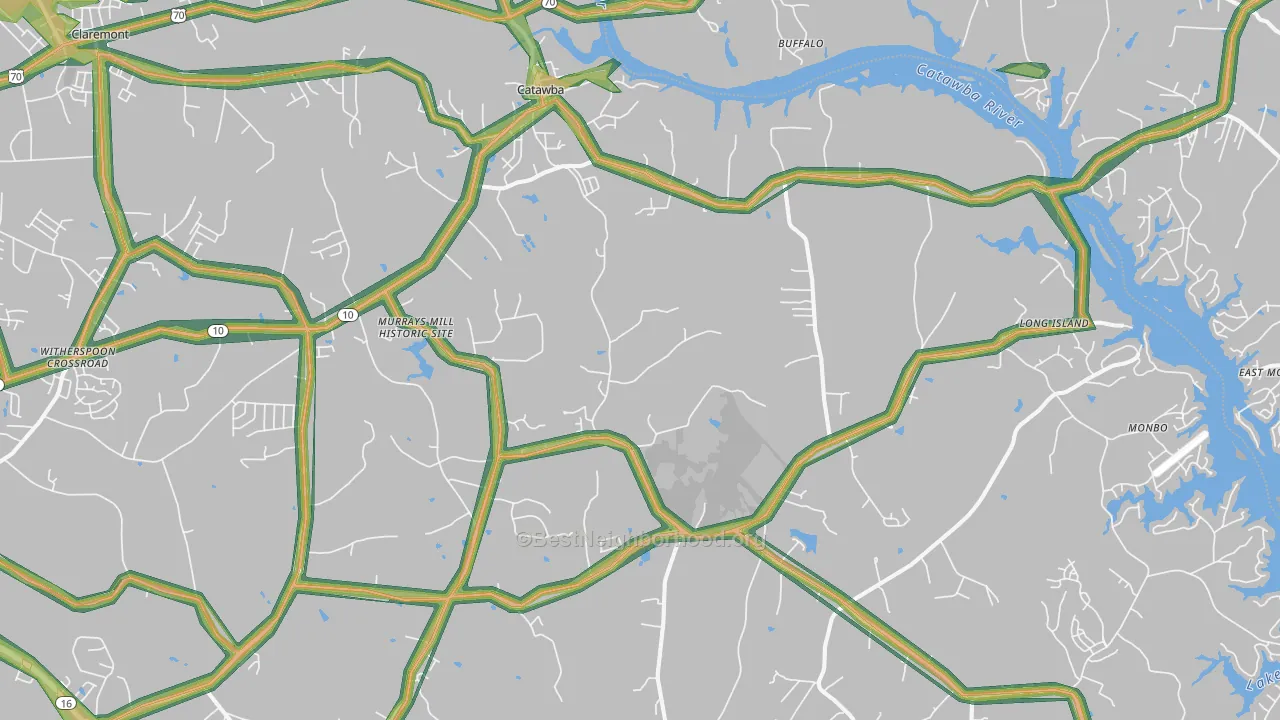 Catawba, NC Map of Noise Levels in Catawba