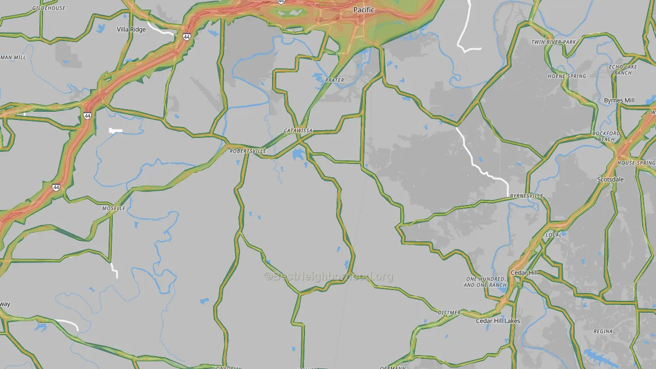 Catawissa, MO Map of Noise Levels in Catawissa