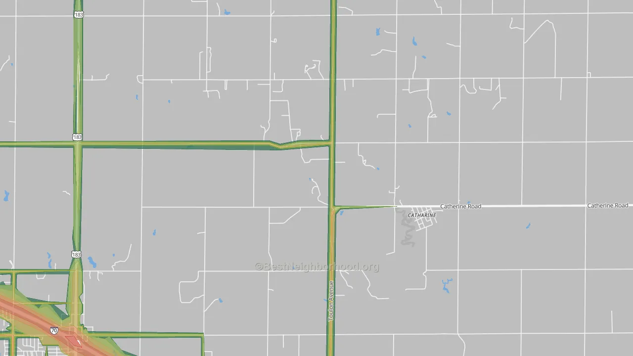 Catharine, KS Map of Noise Levels in Catharine