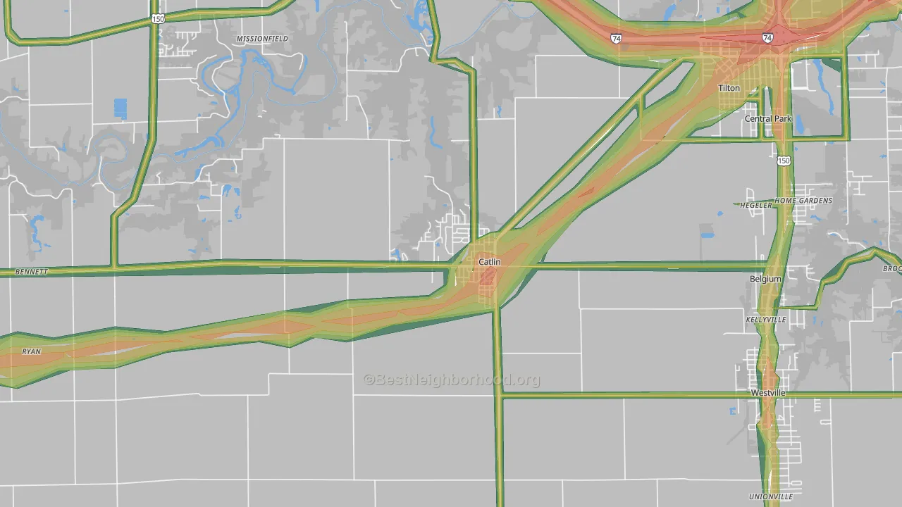 Catlin, IL Map of Noise Levels in Catlin