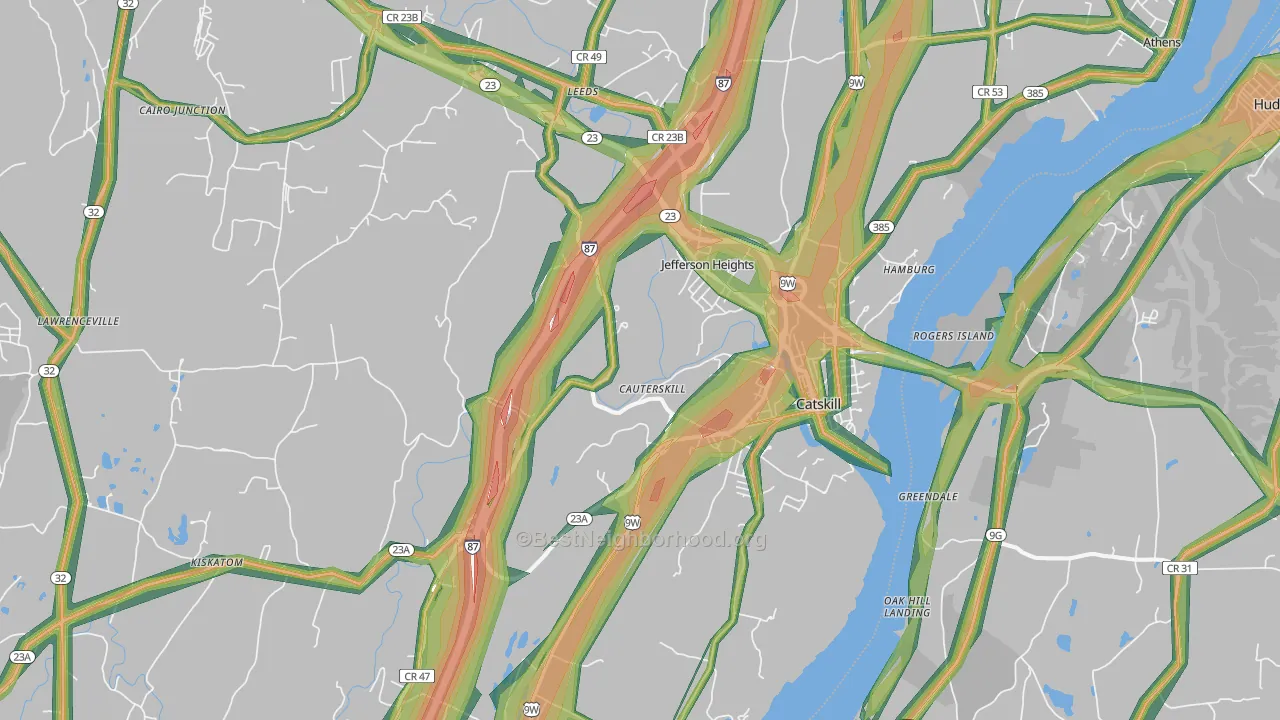 Catskill, NY Map of Noise Levels in Catskill