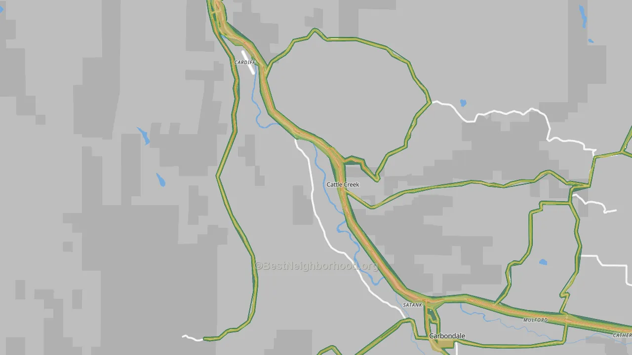 Cattle Creek, CO Map of Noise Levels in Cattle Creek