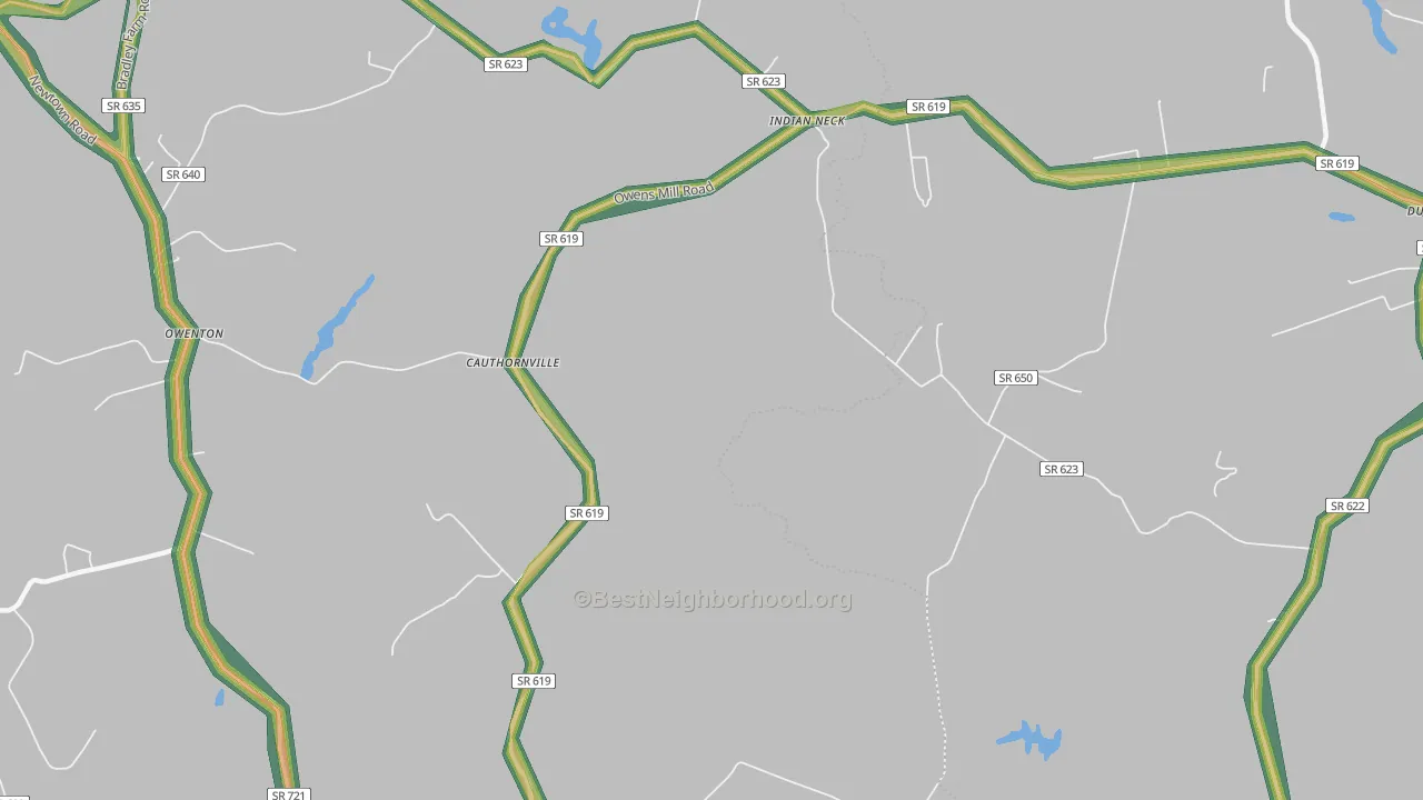 Cauthornville, VA Map of Noise Levels in Cauthornville