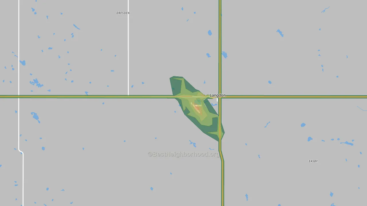 Cavalier County, ND Map of Noise Levels in Cavalier County