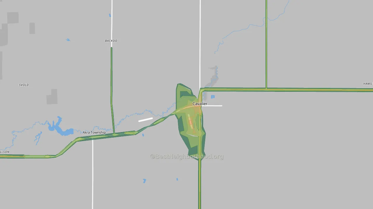 Cavalier, ND Map of Noise Levels in Cavalier