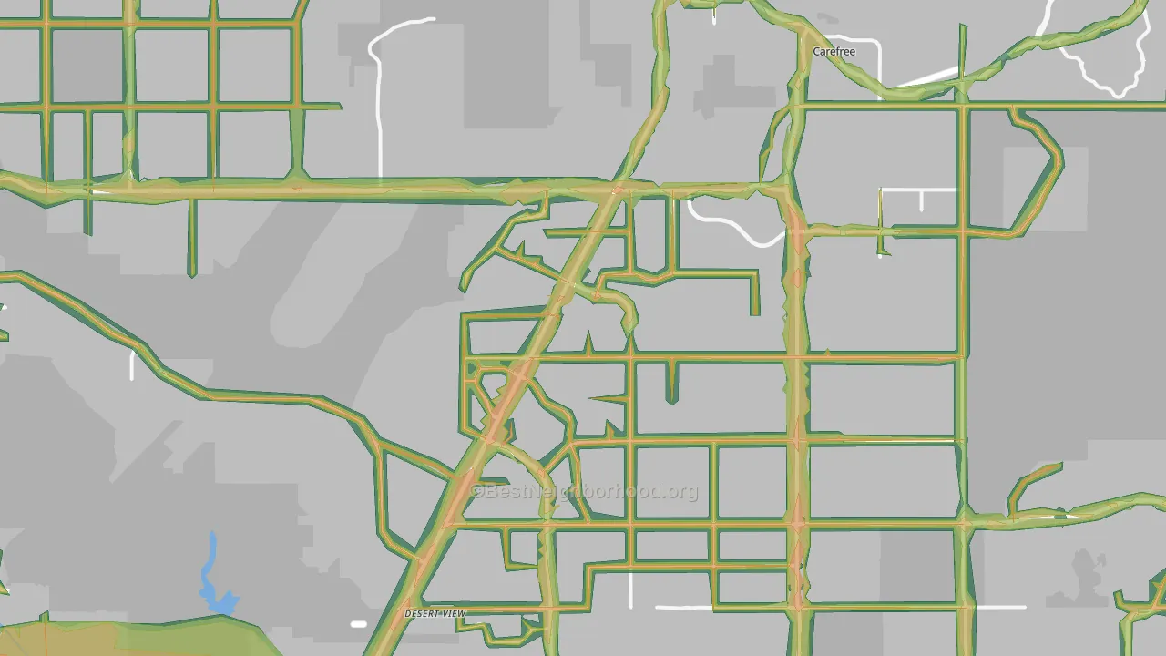 Cave Creek, AZ Map of Noise Levels in Cave Creek