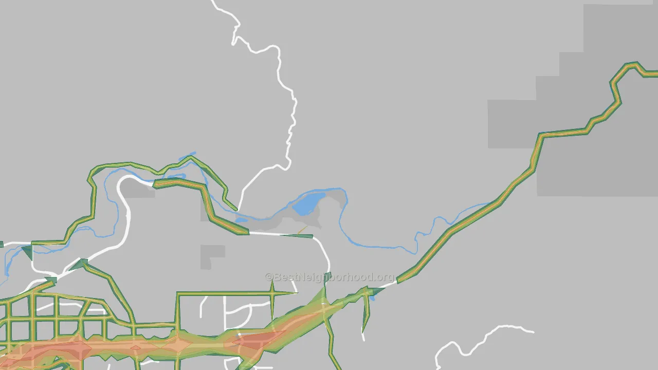 Cawelo, CA Map of Noise Levels in Cawelo