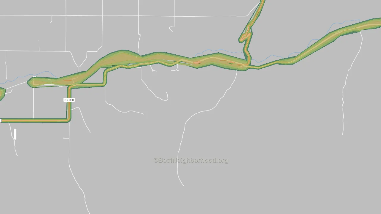 Cayuse, OR Map of Noise Levels in Cayuse