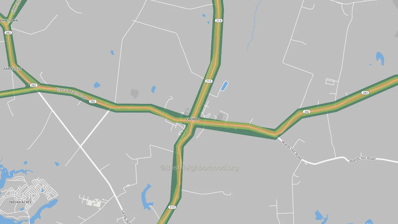 Cecilton, MD Map of Noise Levels in Cecilton