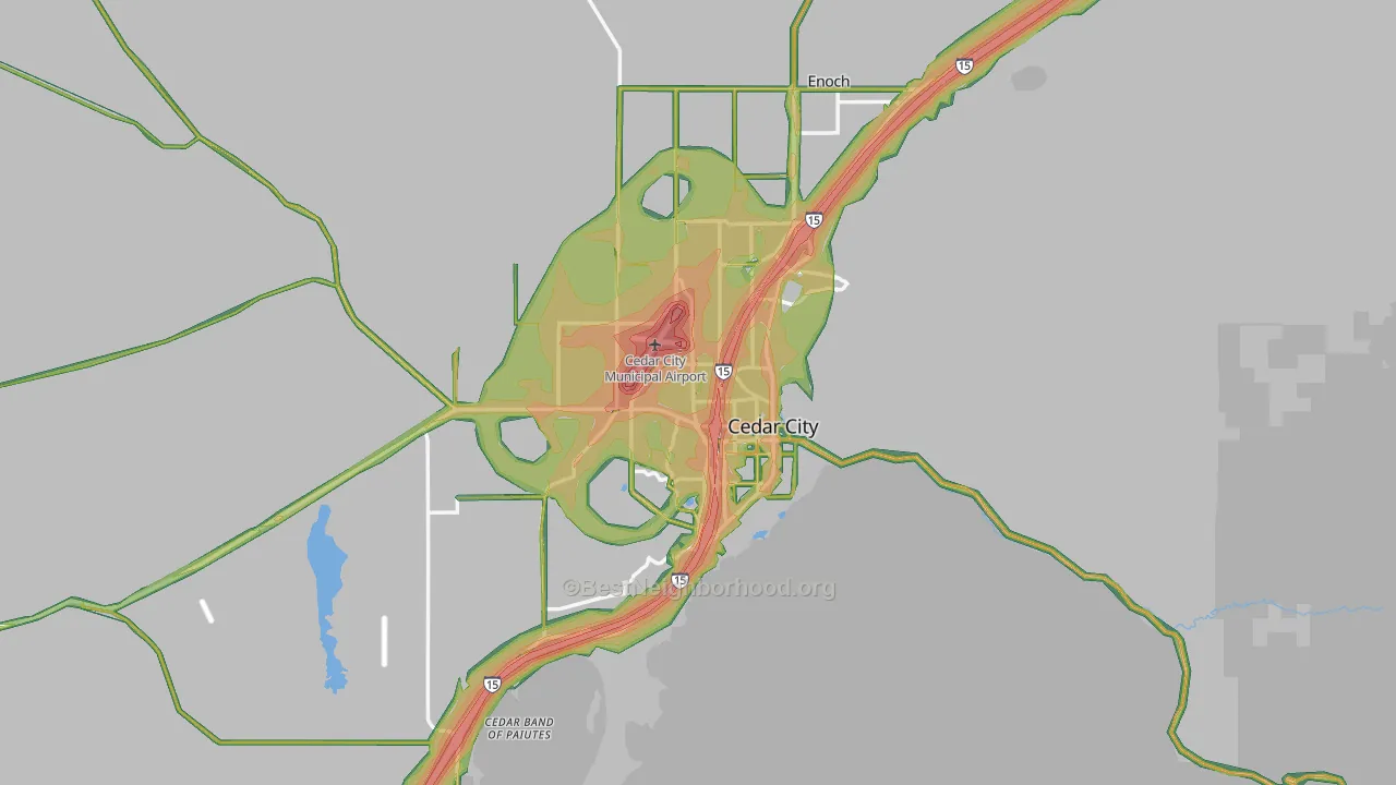 Cedar City, UT Map of Noise Levels in Cedar City