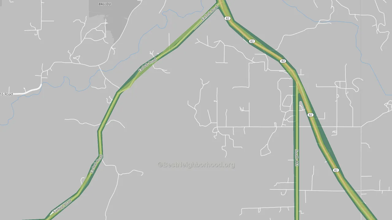 Cedar Crest, OK Map of Noise Levels in Cedar Crest