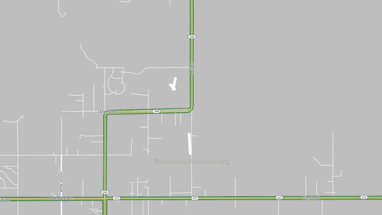 Cedar Grove, NM Map of Noise Levels in Cedar Grove
