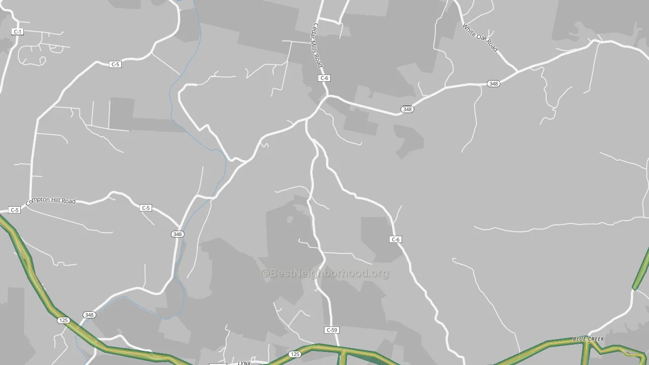 Cedar Mills, OH Map of Noise Levels in Cedar Mills