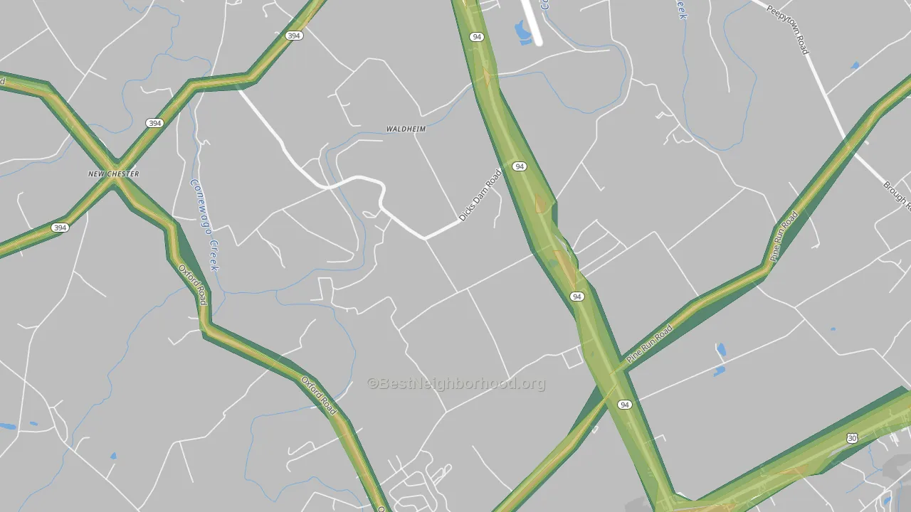 Cedar Ridge, PA Map of Noise Levels in Cedar Ridge