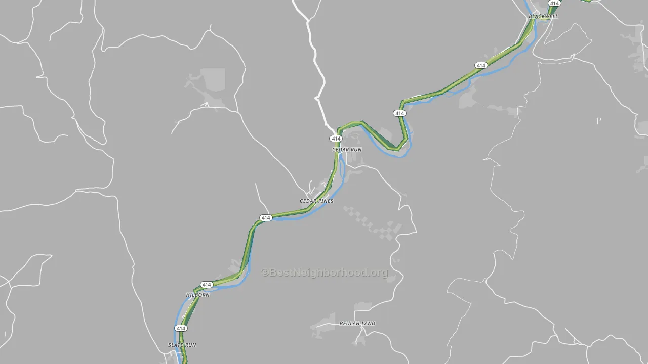 Cedar Run, PA Map of Noise Levels in Cedar Run