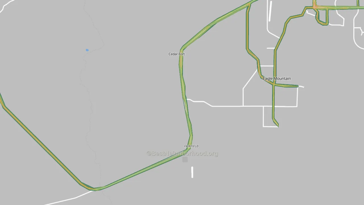 Cedar Valley, UT Map of Noise Levels in Cedar Valley