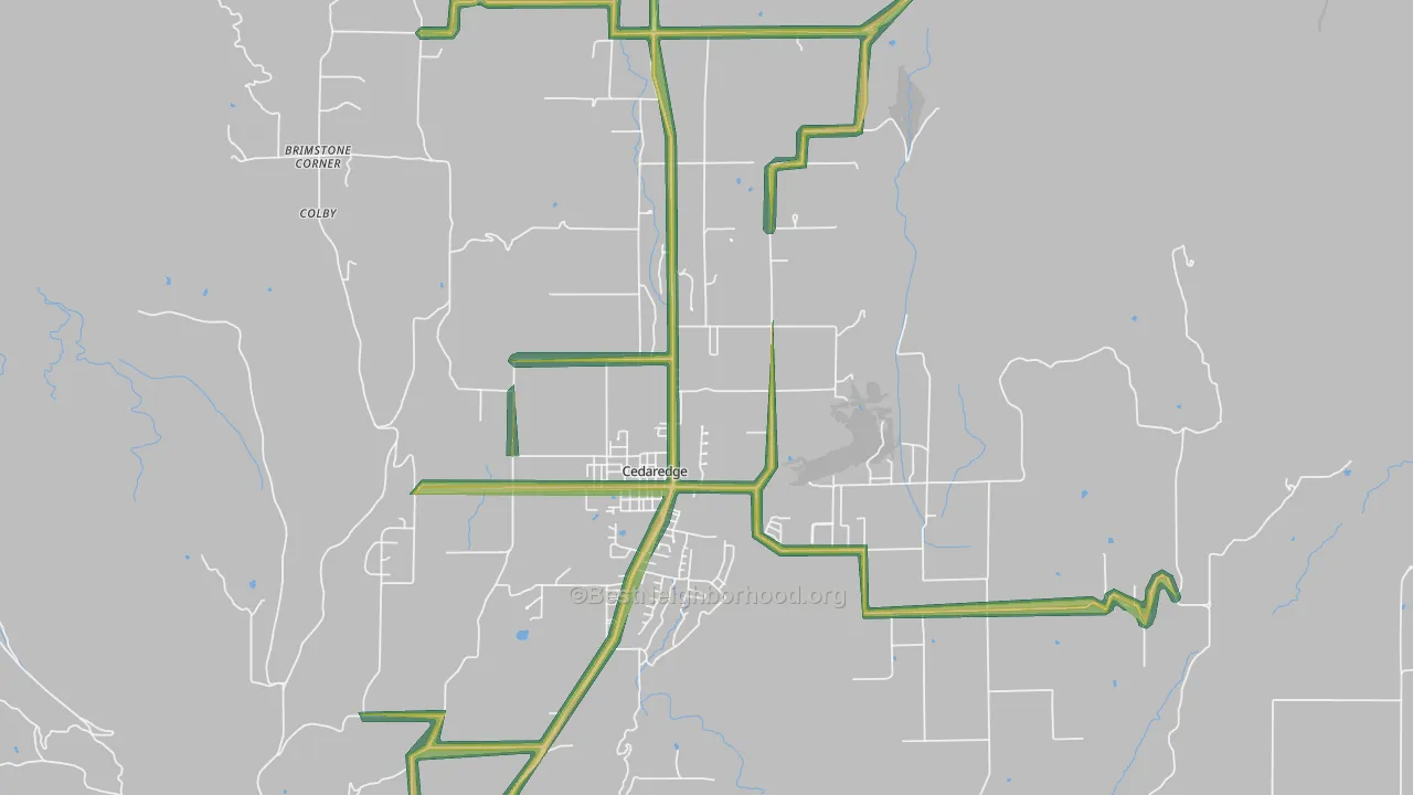 Cedaredge, CO Map of Noise Levels in Cedaredge