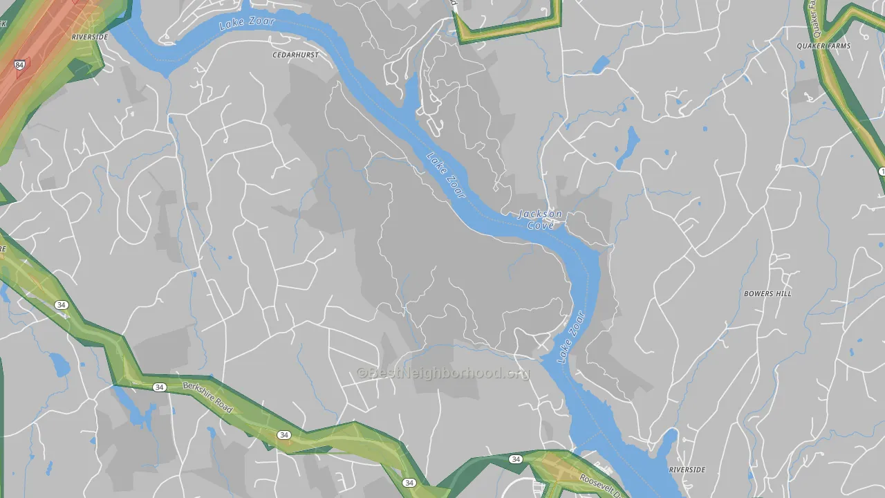 Cedarhurst, CT Map of Noise Levels in Cedarhurst