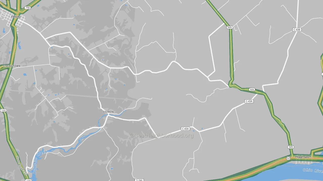 Cedron, OH Map of Noise Levels in Cedron
