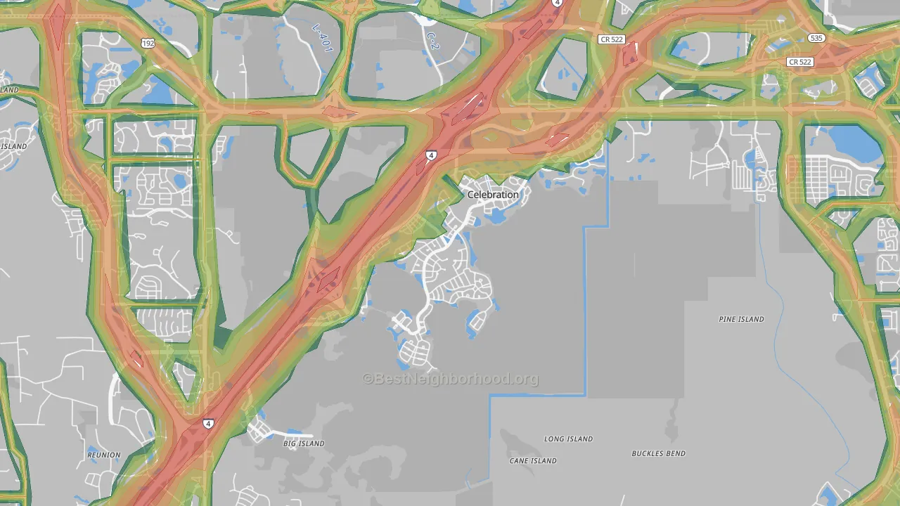 Celebration, FL Map of Noise Levels in Celebration