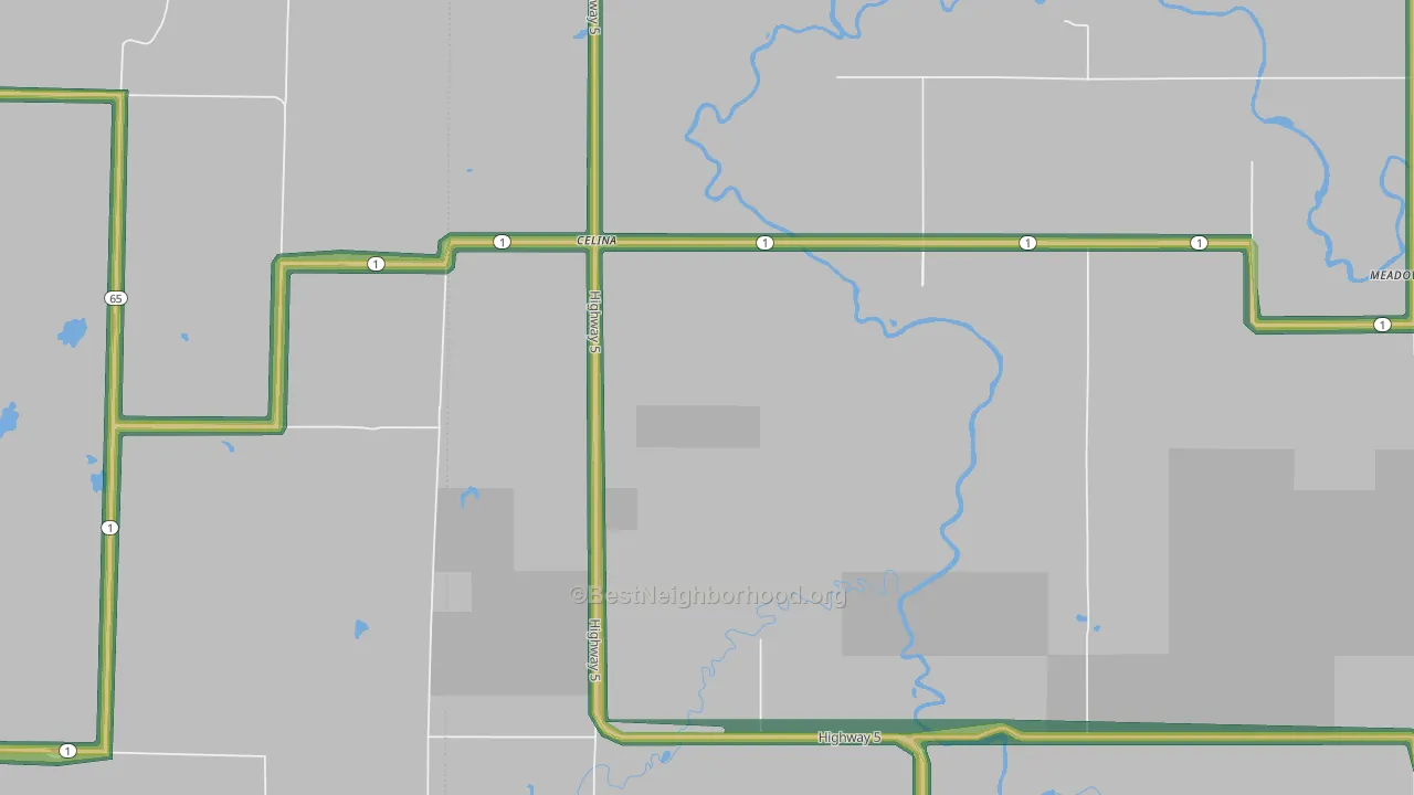 Celina, MN Map of Noise Levels in Celina