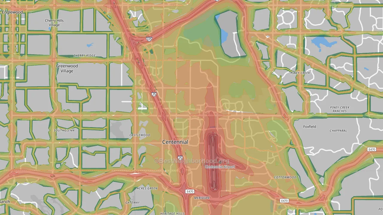Centennial, CO Map of Noise Levels in Centennial