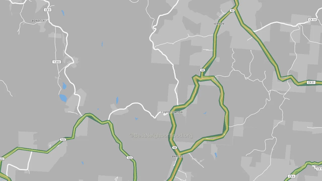 Center Station, OH Map of Noise Levels in Center Station