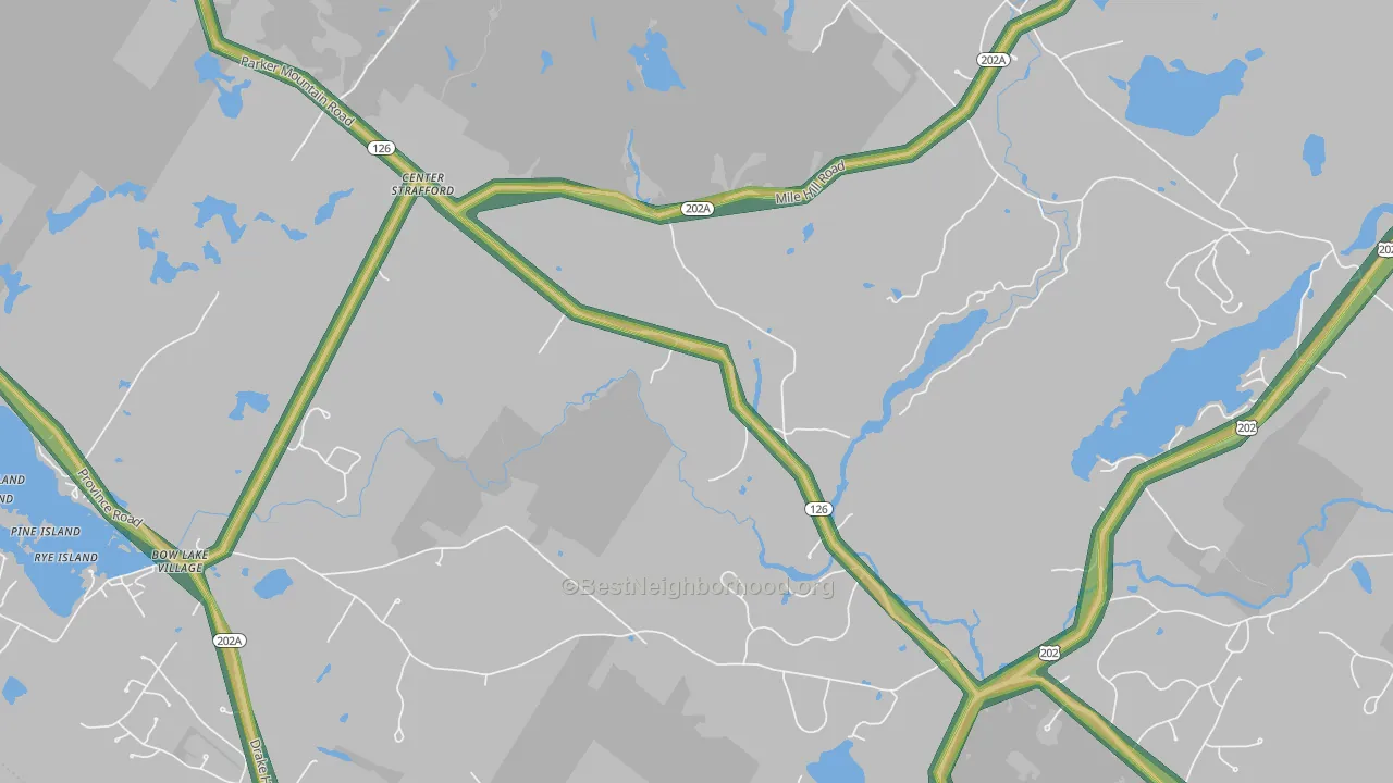 Center Strafford, NH Map of Noise Levels in Center Strafford