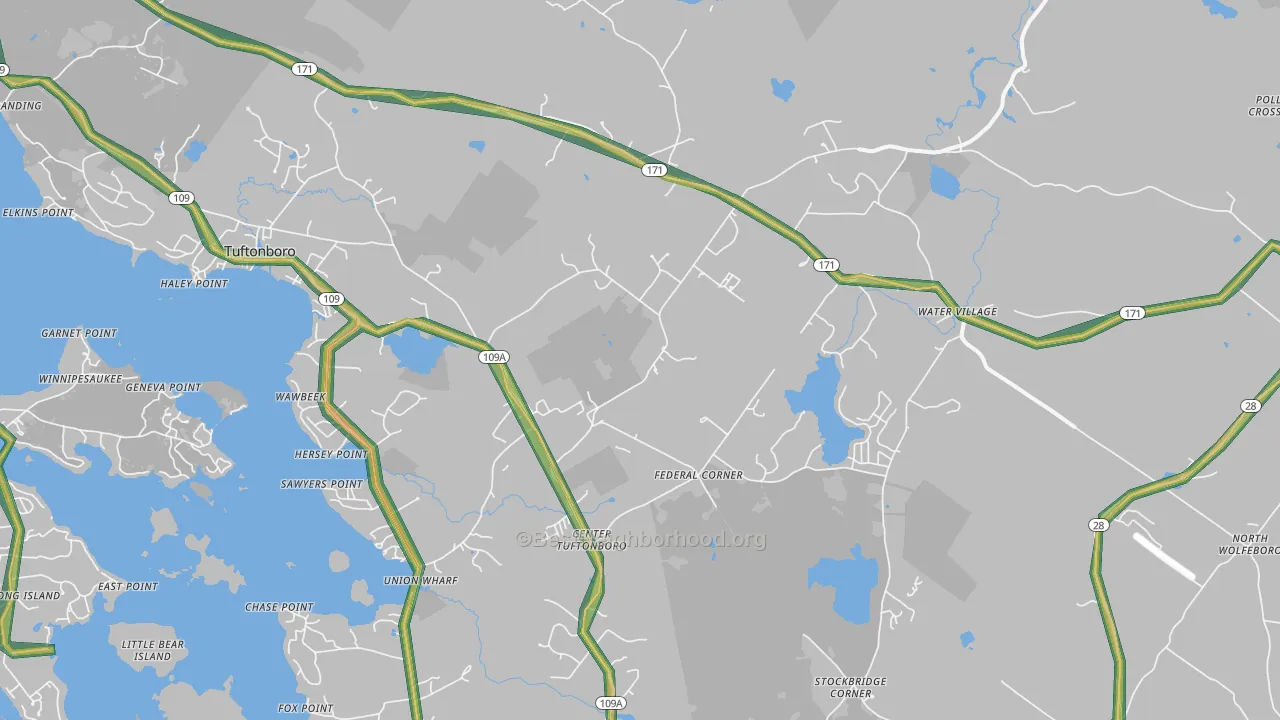 Center Tuftonboro, NH Map of Noise Levels in Center Tuftonboro