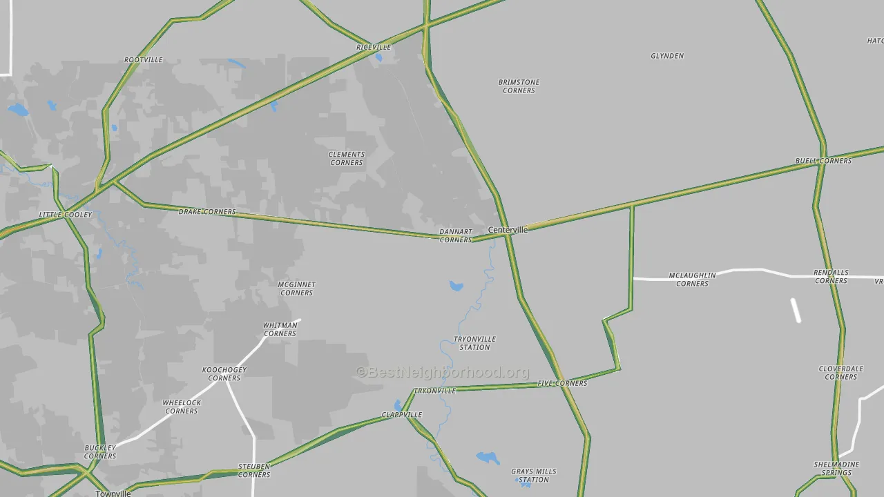Centerville, PA Map of Noise Levels in Centerville