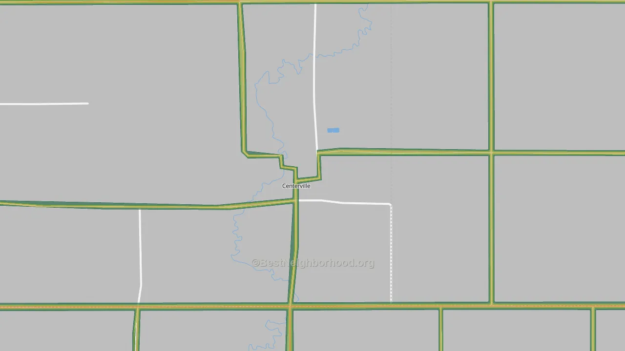 Centerville, SD Map of Noise Levels in Centerville