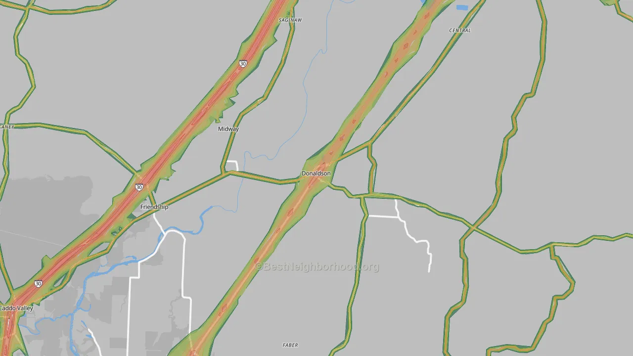 Central, AR Map of Noise Levels in Central