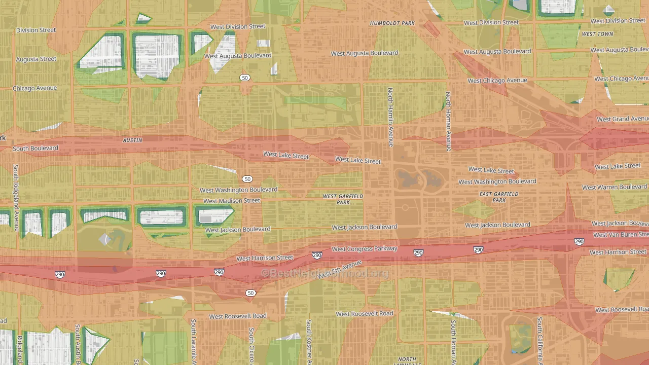 Central Park, Chicago, IL Map of Noise Levels in Central Park
