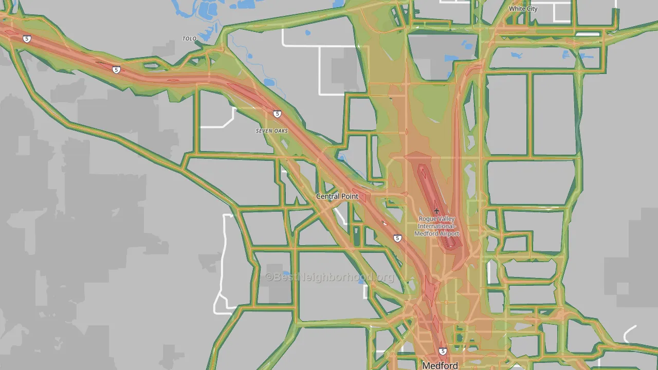 Central Point, OR Map of Noise Levels in Central Point
