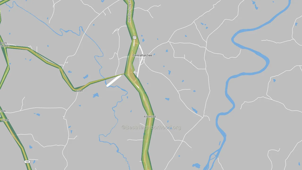 Centralhatchee, GA Map of Noise Levels in Centralhatchee