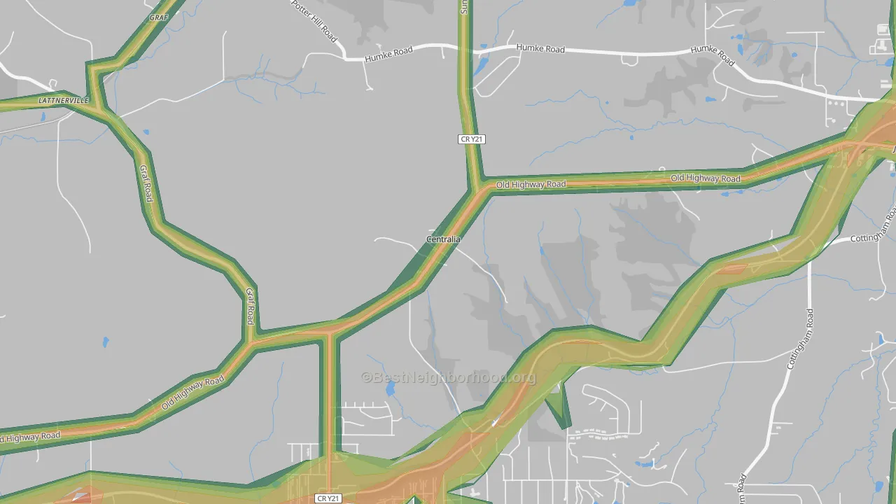 Centralia, IA Map of Noise Levels in Centralia